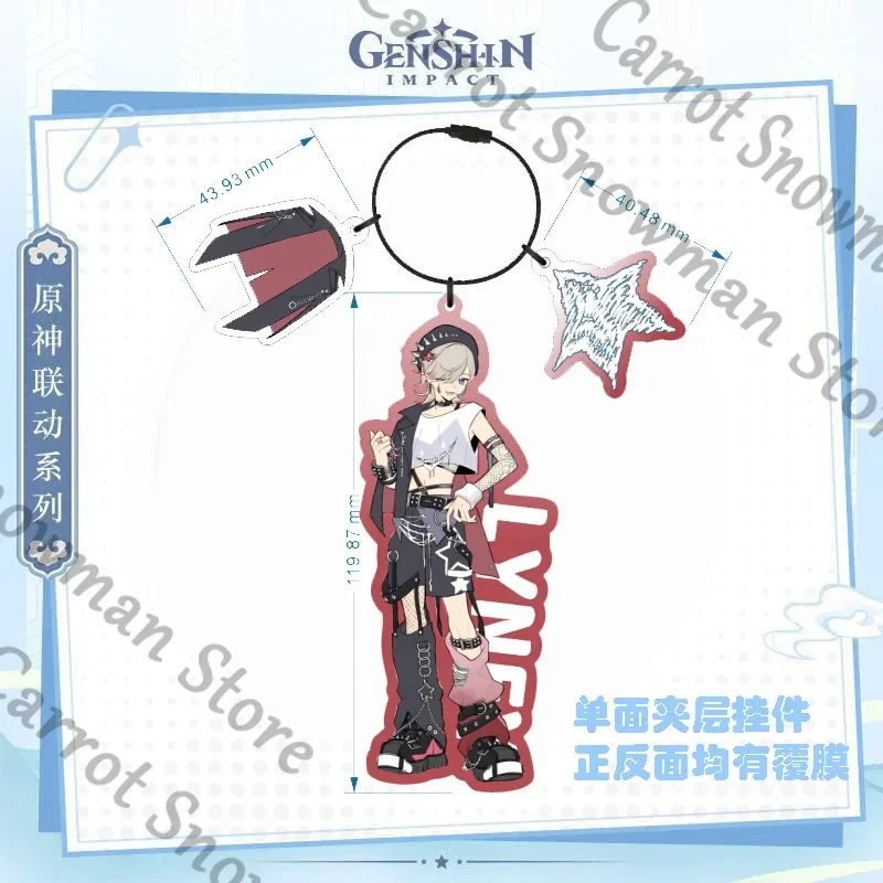Anime Genshin Impact Kamisato Ayaka Lynette 아크릴 열쇠 고리 가방 펜던트 코스프레 열쇠 고리 만화 선물 장식 위젯