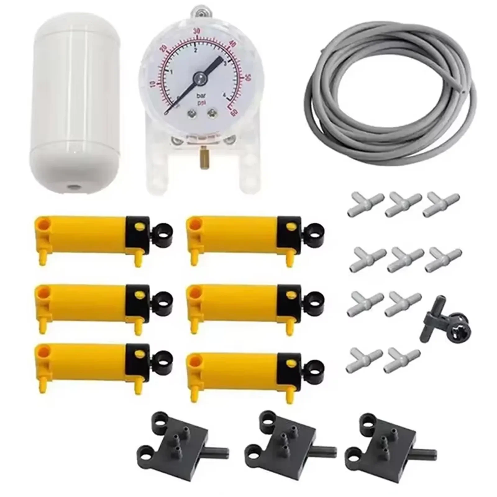 MOC Pneumatic Building Kits with Air Pump Cylinders Push Rods for Construction Models 42043 9641 47225 61904