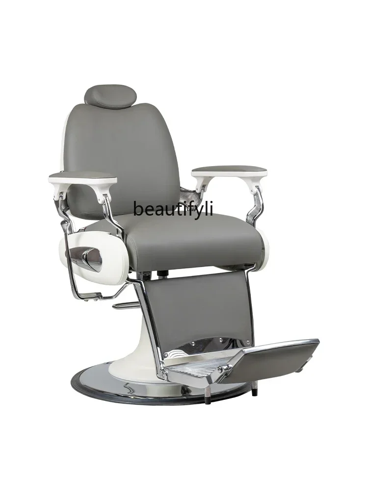 

Retro Oil Head Men's Barber Chair Can Be Put down to Repair Face Hair Salon Hair Chair