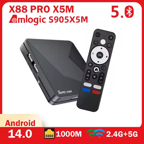 X88 PRO X5M Smart TV Box Android 14 Amlogic S905X5M 4GB 64GB Wifi6 4K 2.4G/5G Dual WIFI 1000M LAN BT Set Top Box Media Player