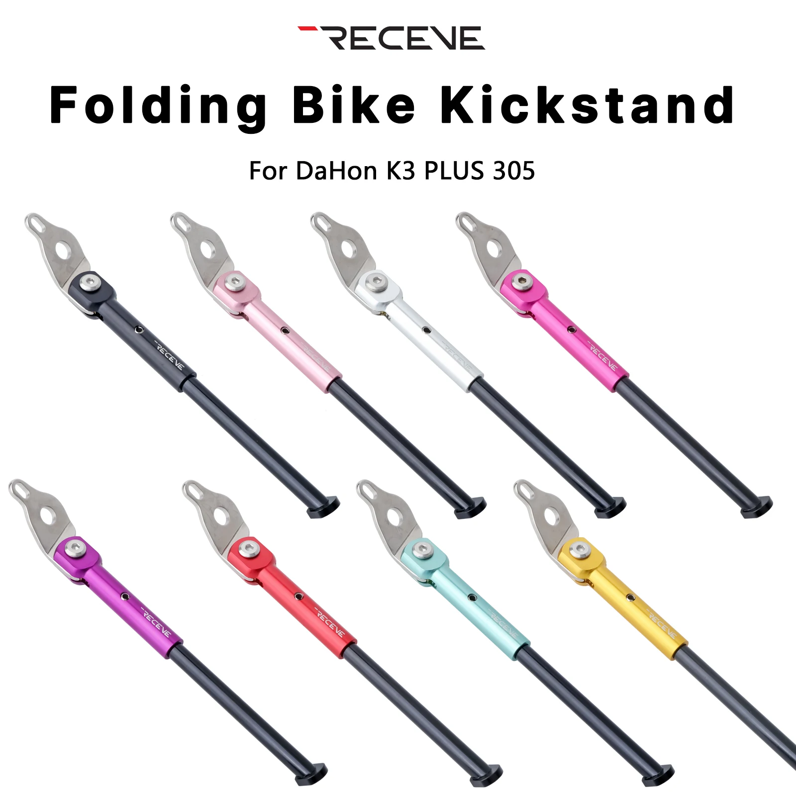 

RECEVE Folding Bicycle Kickstand 305 Aluminum Alloy Foot Support Bike Kickstand Parking Stand Footrest for DaHon K3 PLUS 305