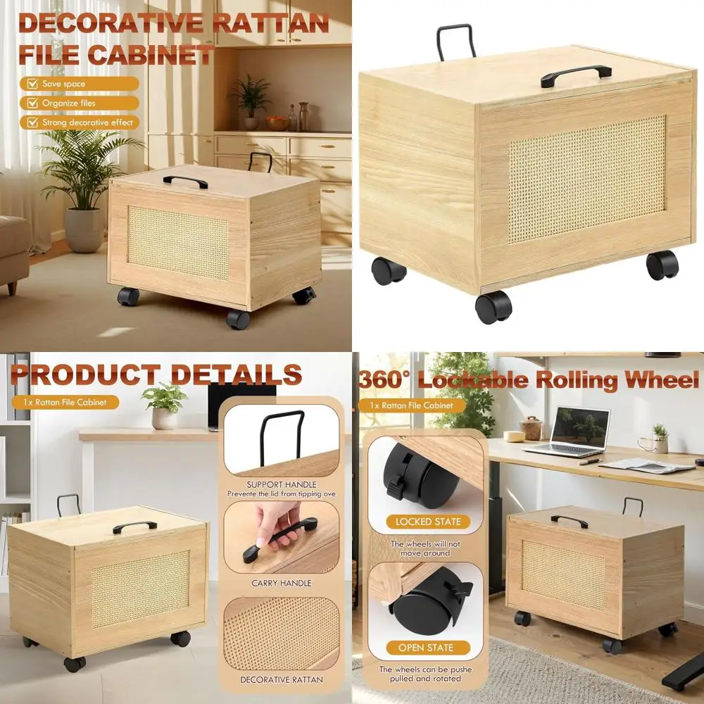 

Коробка для документов из плетеного ротанга с крышкой для форматов Letter/Legal, органайзер для домашнего офиса