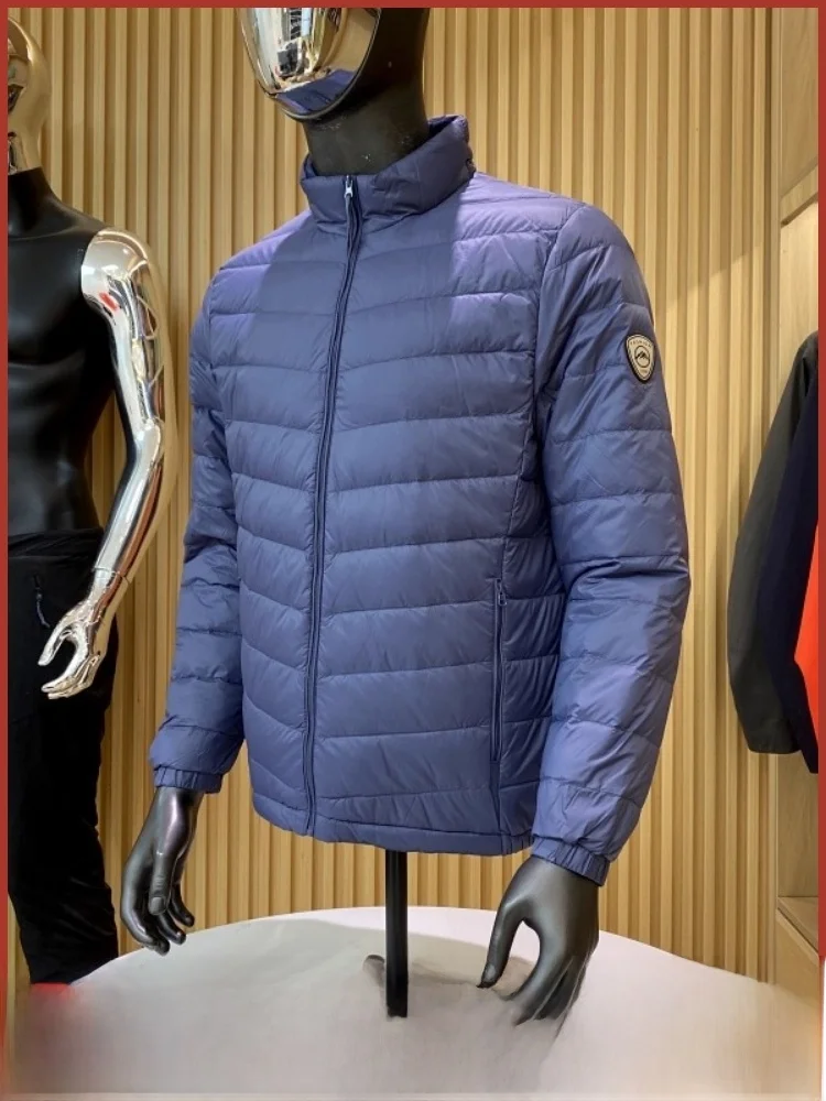 

Lightweight Puffer Jaet Men's Autumn Winter New Arrival Warm Simple Versatile Stand Collar Downproof Nylon Fabric Zipper Sle
