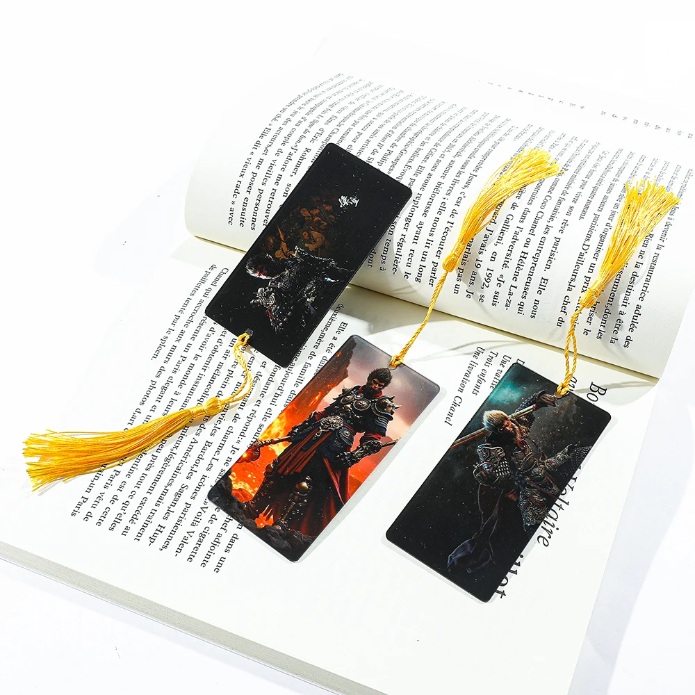 3D Game Black Myth Goku Bookmark, Chinese Culture Lovers Collection, Acrylic Tassel Bookmark for Single Player Game Fans