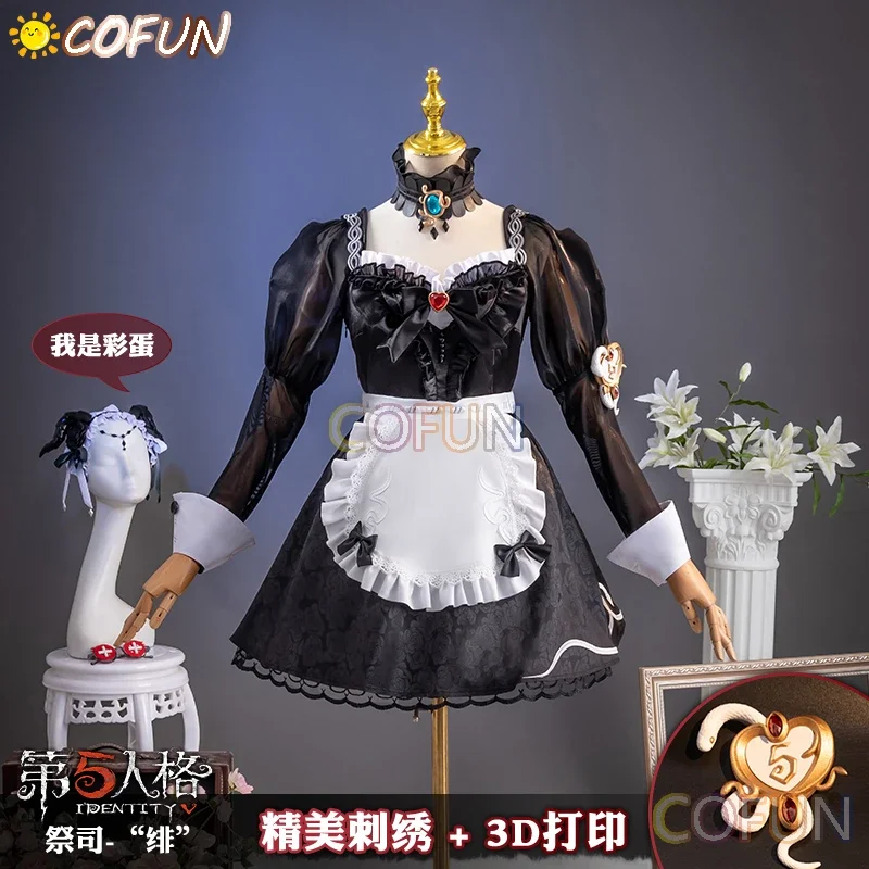 COFUN Game Identity V Fiona Gilman Priestess Crimson Mystery Cosplay Costume Halloween Outfits Women Clothing Full Set Accessory