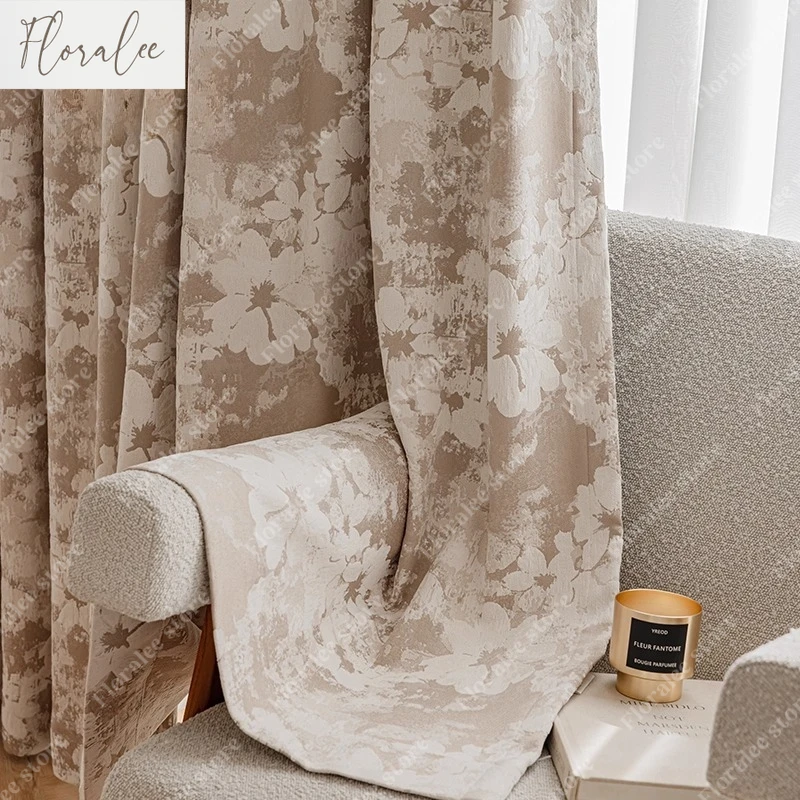 

Floralee Store Новые двусторонние жаккардовые шторы из синели для спальни, гостиной, затемняющие шторы, роскошные французские настраиваемые шторы