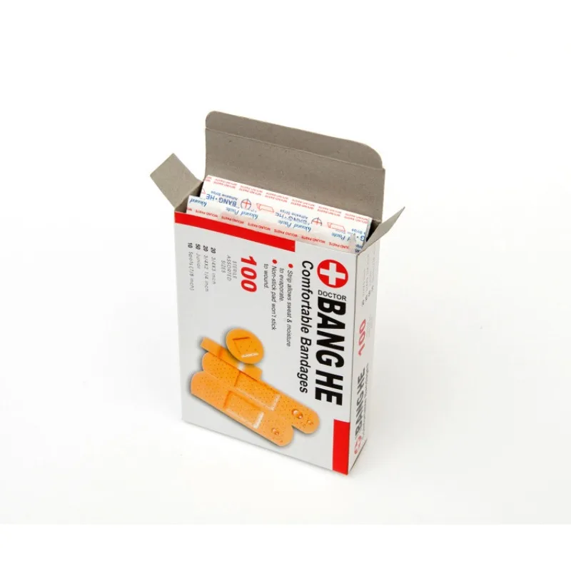 100Pcs/Pack Waterproof Band Aids Adhesive Bandages Home Travel Emergency Kits First Aid Strips Wound Dressing Patch Plaster