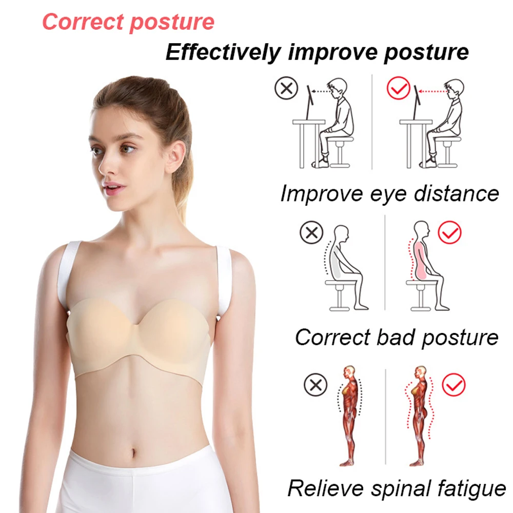 Cinturón de soporte deportivo para espalda superior, Corrector de postura de espalda ajustable, corrección de postura Lumbar para clavícula, columna