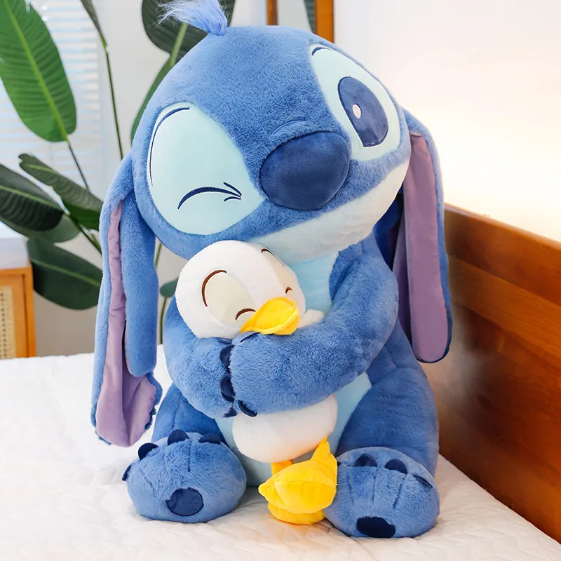 Disney'S New Popular Product Hugging Duck Stitch Cute Doll, Short Plush Toy Gift Children'S Hug Soothing Cloth Doll Gift Pillow