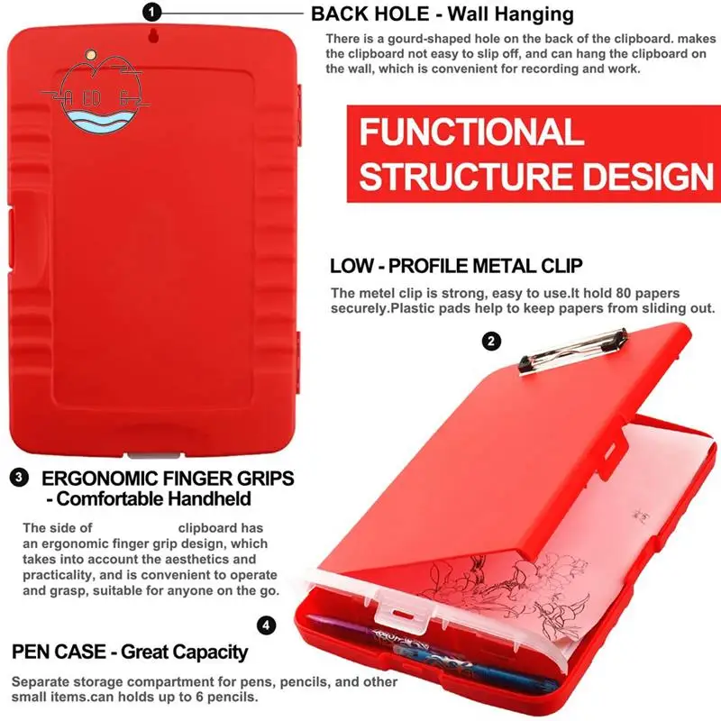 

AED6-Clip Board Organizer Clipboards With Storage Nursing Clipboard Foldable File Folder Plastic Clipboard