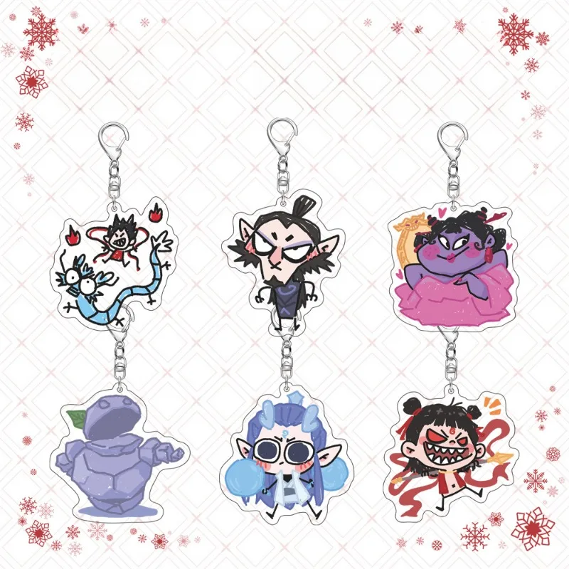 Ne Zha Ao Bing Shen Gong Bao Shi Ji Niangniang Funny Q Edition Creative Trendy Acrylic Keychain Pendant Kawaii Anime Peripheral