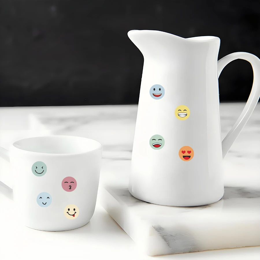 1500 pcs Colorful Smile Face Stickers Roll, Round Expression Labels Bulk, Self Adhesive Decorative Seals for Packaging, Reward view 6
