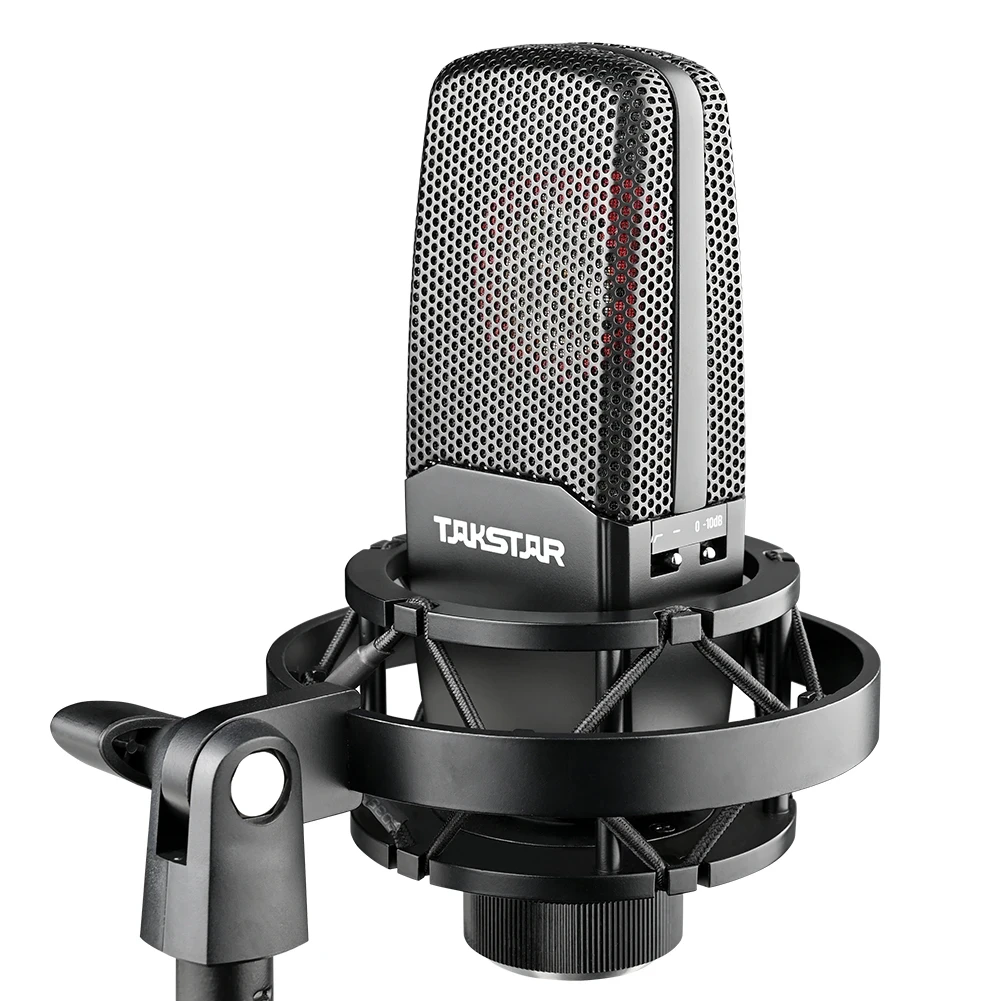 

Takstar TAK55 Professional Recording Microphone with Shock Mount For Radio Studio Vocal Recording Podcasting