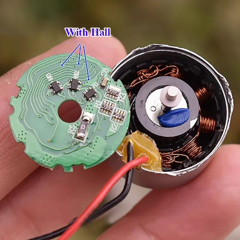 Высокоскоростной бесщеточный двигатель BLDC 2418 Mini с внутренним ротором 24 мм, 9-12 В постоянного тока, 21000 об/мин, с платой драйвера для микроприложений