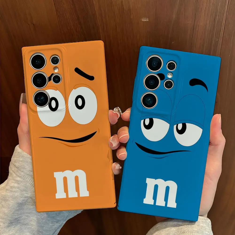 M-M&M'S C-Chocolate Phone Case for Samsung S25 Shell GalaxyS24Ultra 23plus S22 21 A56 36 Glossy Film Hard PC Cover
