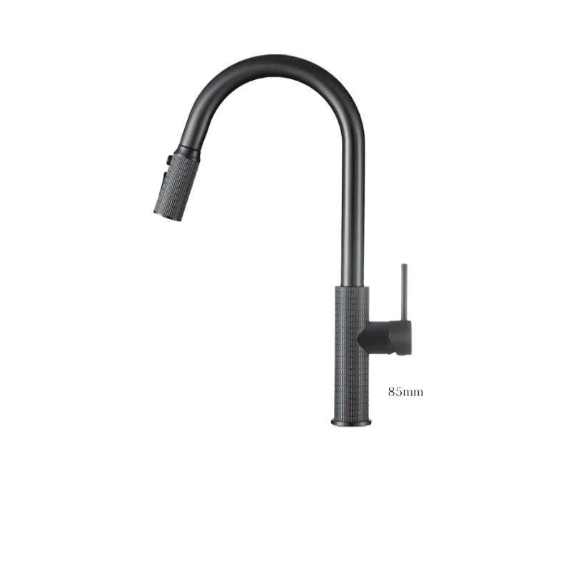 

*Gun gray kitchen faucet hot and cold all copper pull-out retractable rotatable dishwashing laundry sink sink