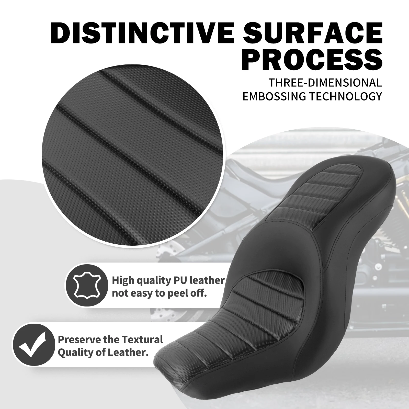 Motorcycle Driver Passenger Seat Front Rear Two Up Cushion Seat For Harley Softail Low Rider S Sport Glide FLSB 2018-2024 FXLR
