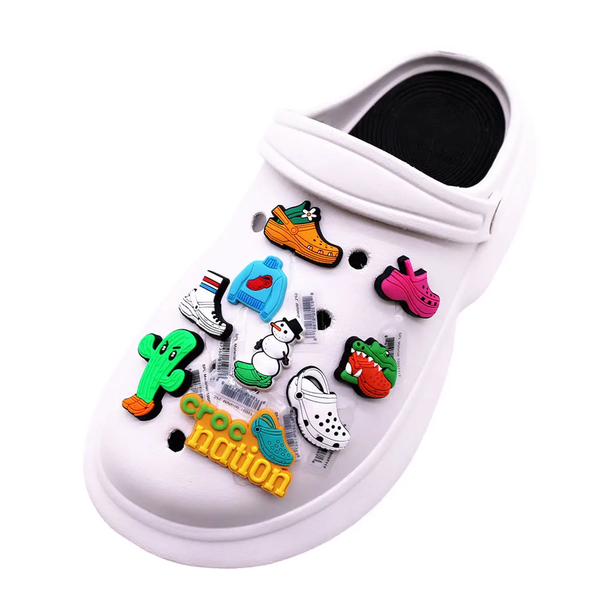 1pcs Original Hole Shoe Theme PVC Shoe Charms Designer Sandal Upper Decoration Accessories Crocodile Shapes Clog Pin Buckle