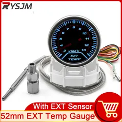 AD Universal 52mm Exhaust Temp Gauge + EGT Sensor Motor Temperature Meter Digital Exhaust Temperature EGT EXT Gauge Turbo Boost