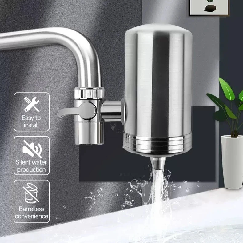 

Water Purifier Silver Stainless Steel Kitchen Faucets Remove Water Pollutants Filter Elements Water Filter Kitchen Accessories