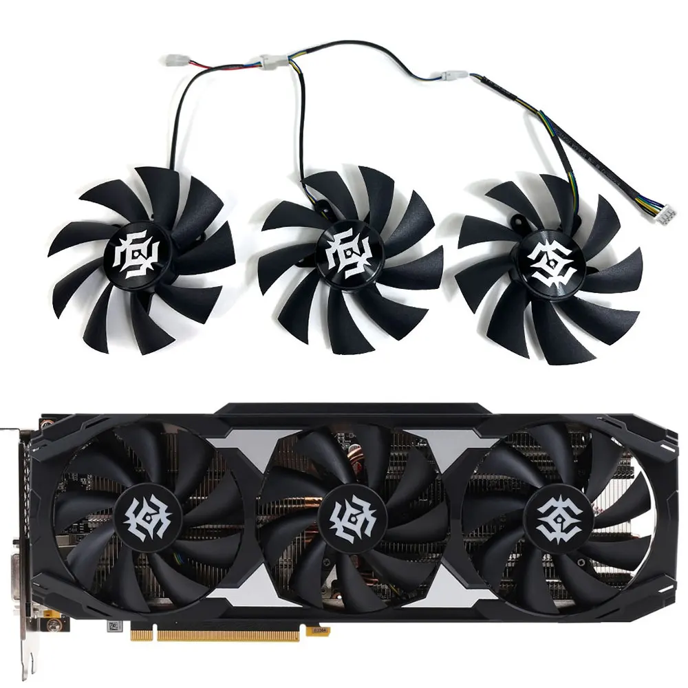 新しいGtx1660 ti X-GAMING gpuファン、zotac rtx 2060、2060超、rtx 2070、2070超、gtx 1660 ti X-GAMINGビデオカード冷却ファン