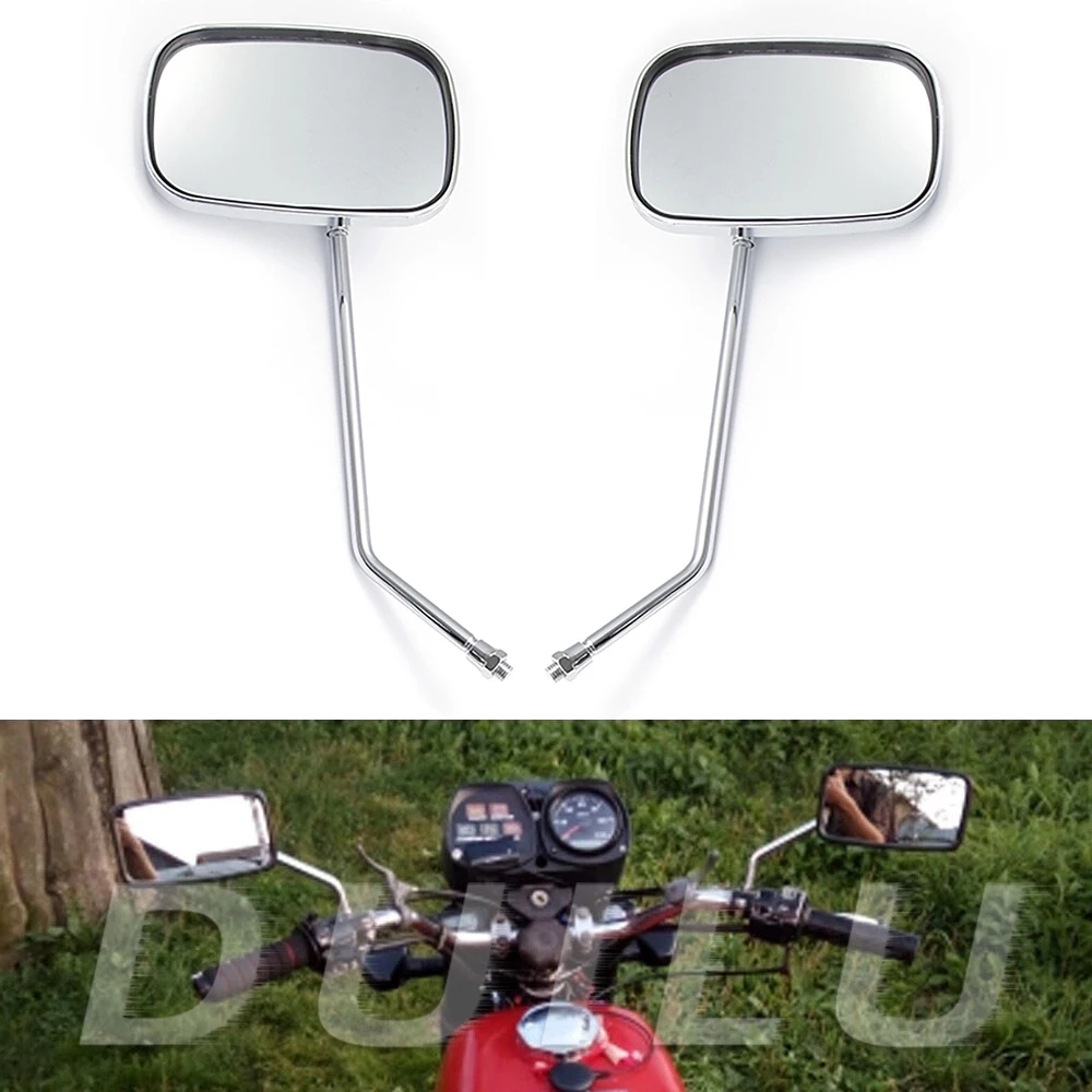 10mm Universal Motorcycle Rearview Mirror Square Retro Rear Side Mirrors For HONDA SHADOW 1100 750 VTX 1300 1800 VTX1300 VTX1800
