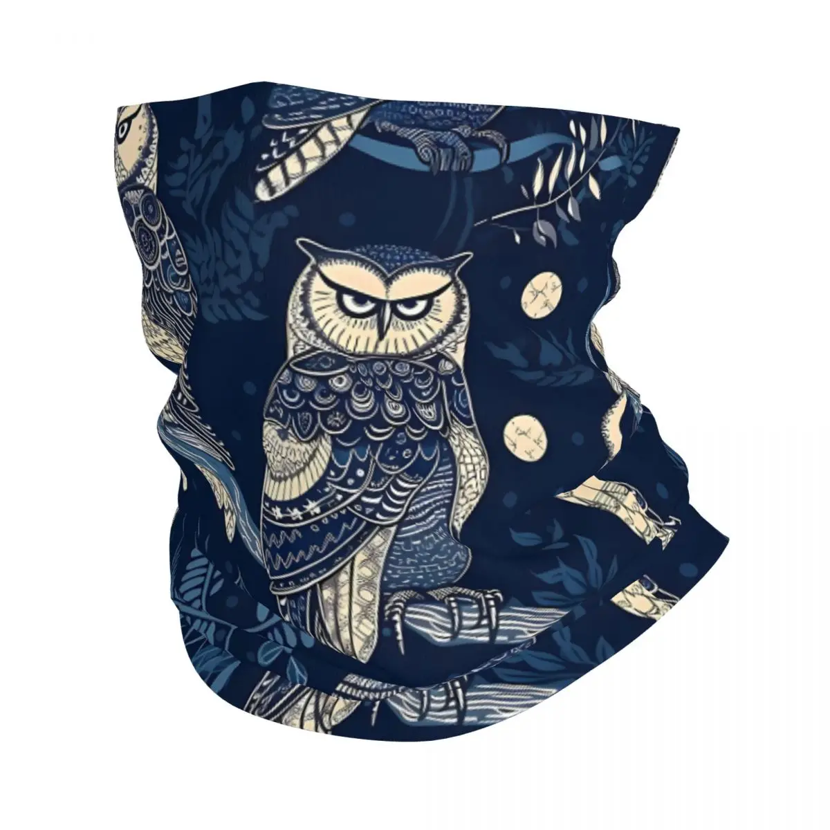 Mystical Moonlit Forest Owl Thin Bandana Neck Gaiter Animal Wrap Scarf Headband Neck Cover