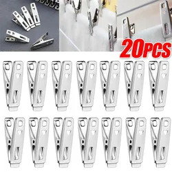 1-20PCS Stainless Steel Clothes Clips Multipurpose Laundry Clothes Clips Windproof Clothing Rack Underwear Socks Holder Clips