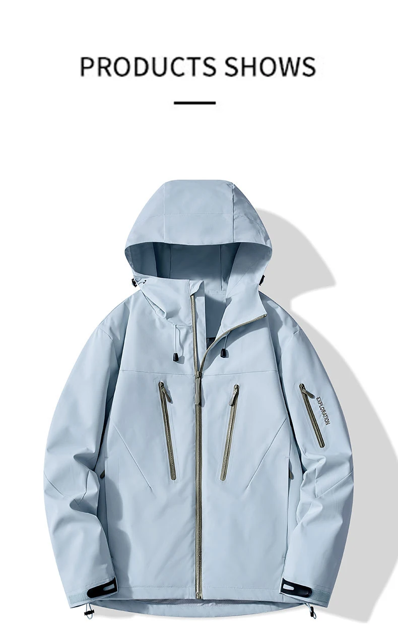 JNLN Unisex Regenmantel Wandern Camping Trekking Bergsteigen Wasserdichte Jacken Männer Frauen Outdoor Sportliche Winddichte Windjacke – Detail 10