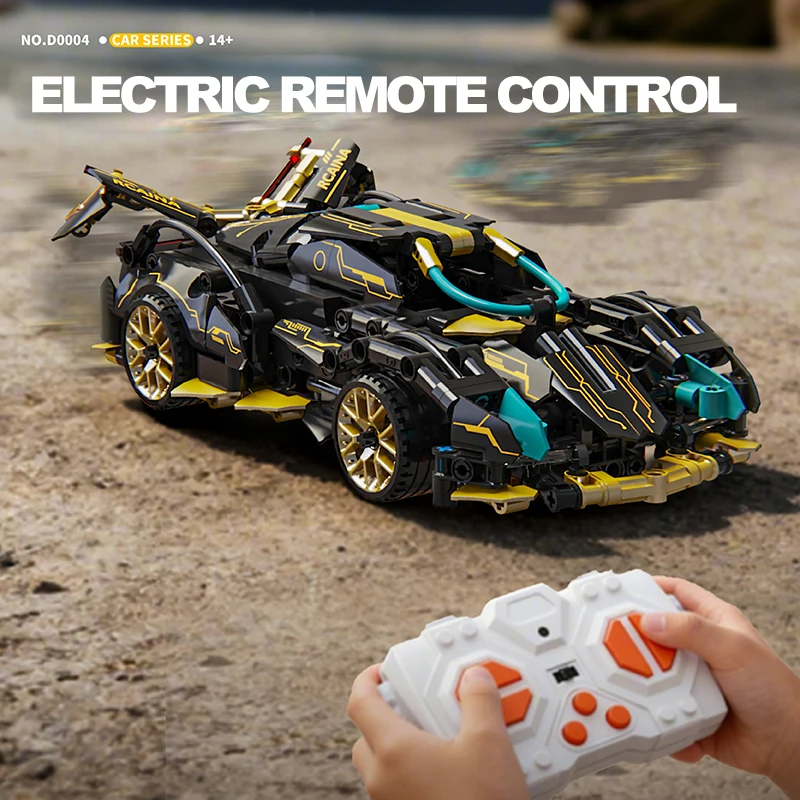 2.4G Remote Control RC Racing Car Building Blocks, DIY Assembly Construction Brick Model Toy, High Speed RC Race Vehicle, Creati