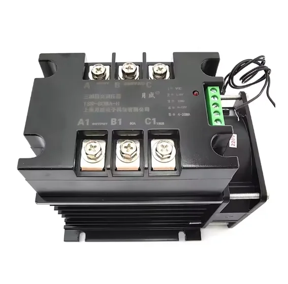 SSR TSR-40WA-S 3 Phase 380V AC Power Controller Module 4-20mA 1-5V 40A Voltage Regulator Solid State Relay