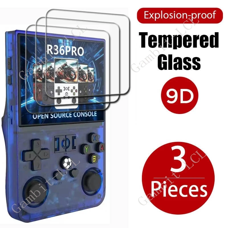 3PCS 9H HD Tempered Glass For R36 PRO 3.5Inch GameHero R36PRO Player Games Screen Protector Cover Film