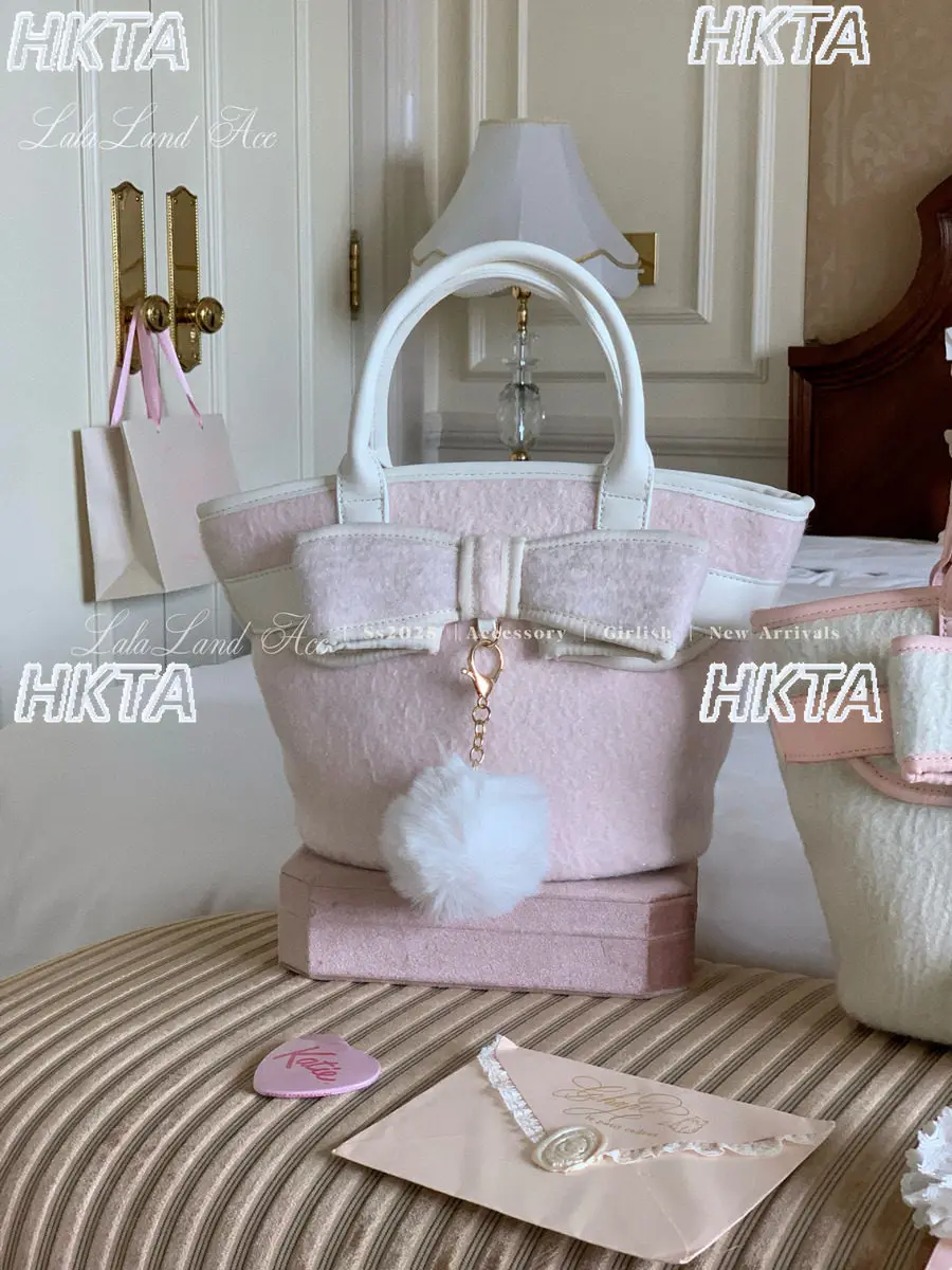 

Японская мода, плюшевая ручная сумка-мессенджер с милым бантом для девочек, осенне-зимняя новая кавайная сумка для покупок в стиле Лолиты, женские рюкзаки