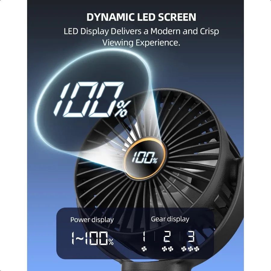 Portable Stroller Mini Fan Small Rechargeable Personal Fan Baby Travel entials for Wagon Car Seat Treadmill Battery Powered Bik