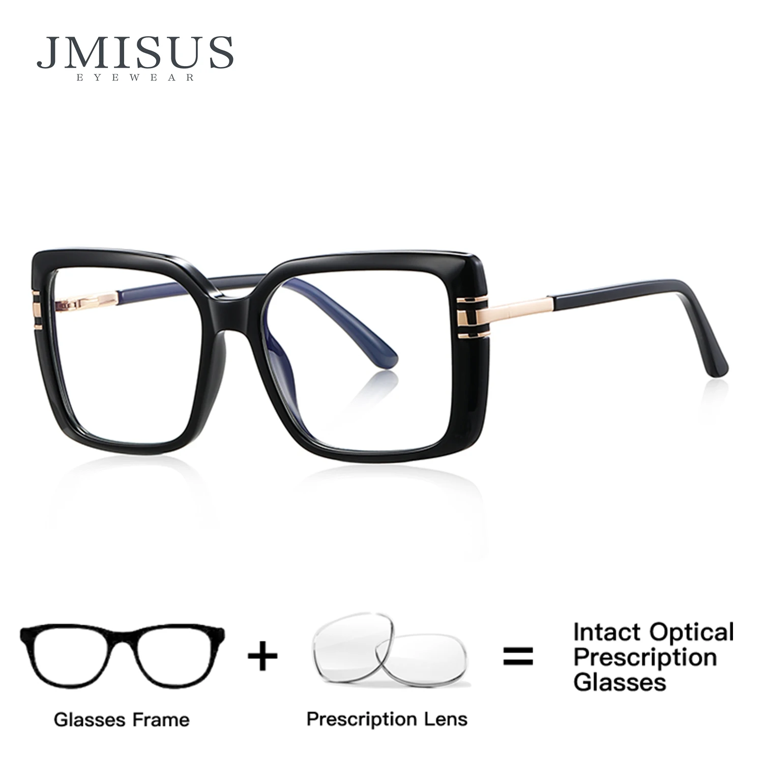 JMISUS 2025 New Arrivals Large Square Prescription Glasses Spring Leg Myopia Eyewear Fashion Progressive Eyeglasses for Women ﻿
