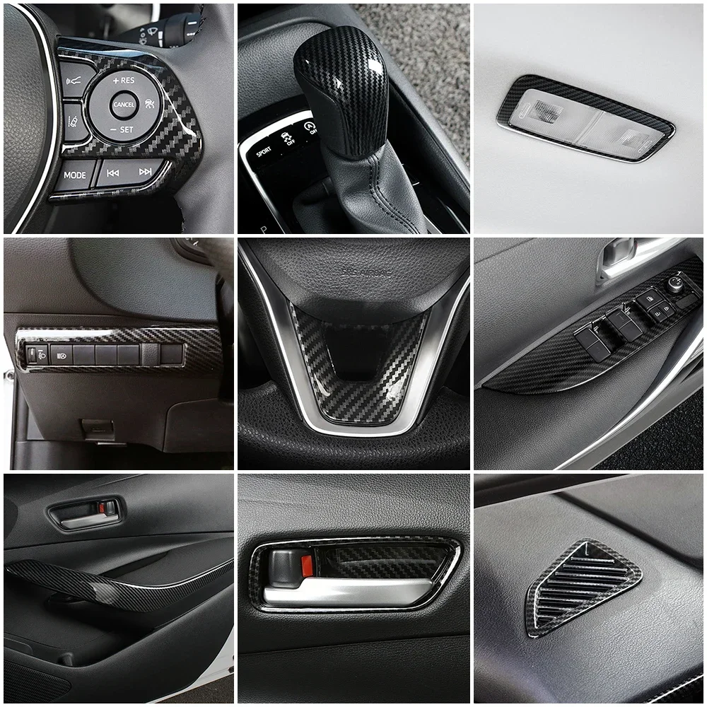 For Toyota Corolla 2019 2024 Car Interior Accessories Refit Central Console Dashboard Trim Part Modify Carbon Fiber Color Change