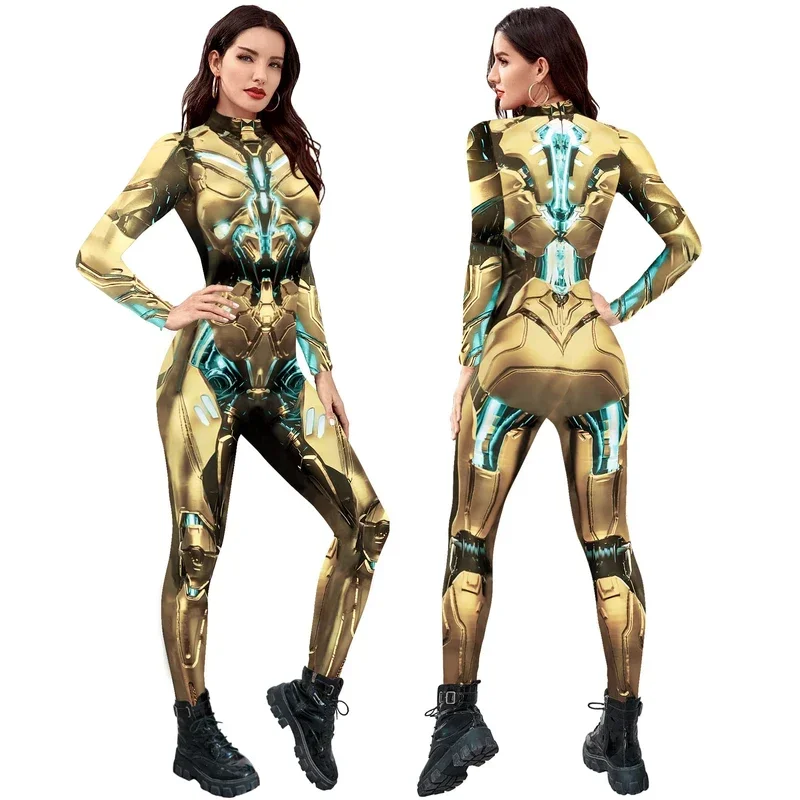 [You're My Secret] Retro Mechanica Cosplay Jumpsuit Catsuit Sexy Women Cosplay Costumes Cyberpunk Zentai Halloween Bodysuit