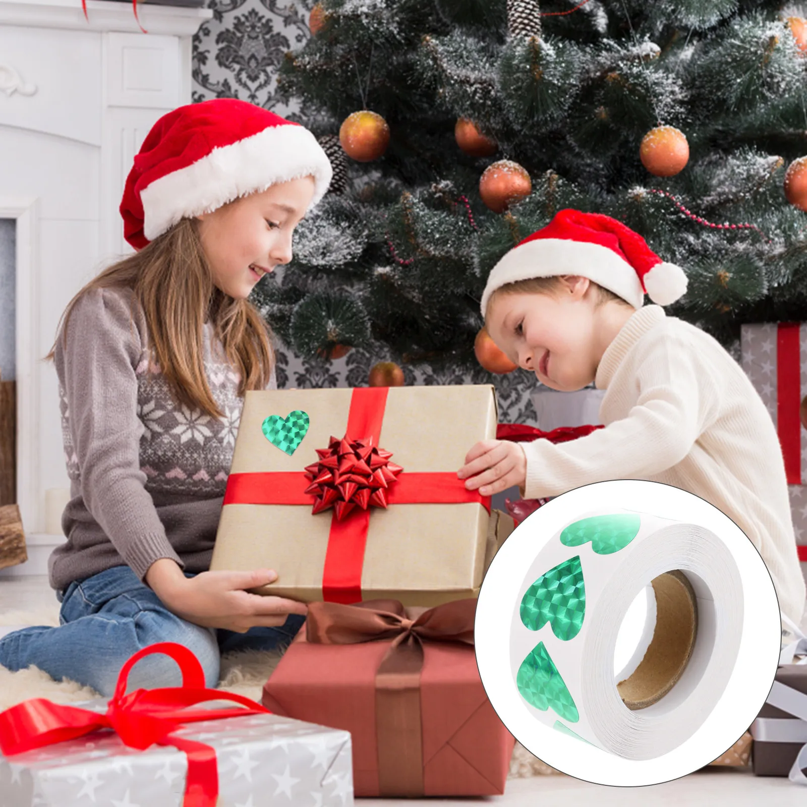 

1 Roll High Quality Heart Sealing Stickers Creative Colored Self-Adhesive Decorative Labels for Candy Bags Gift Boxes Notebook