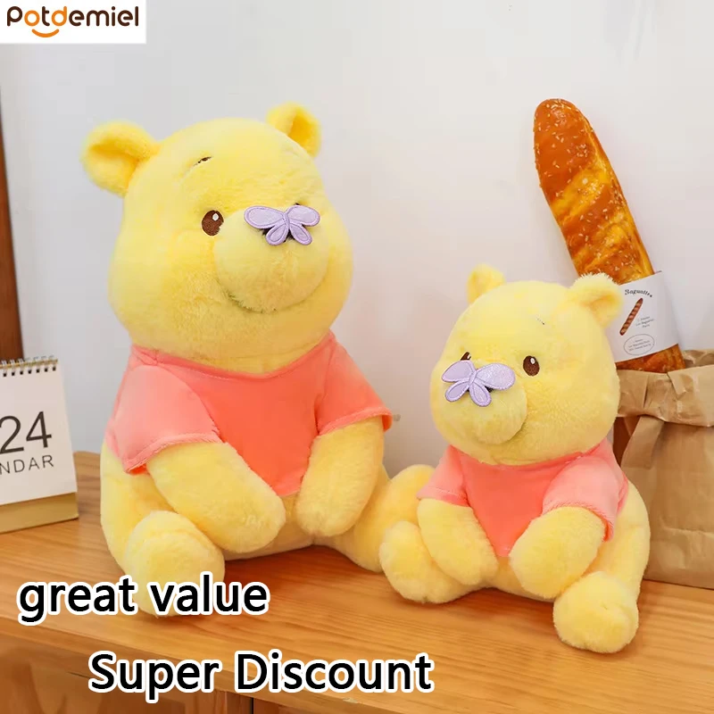 

30CM Cartoon Butterfly Winnie the Pooh Plush Doll Stuffed Plush Toy Comfort Soft Doll Pillow Decoration Children's Birthday Gift
