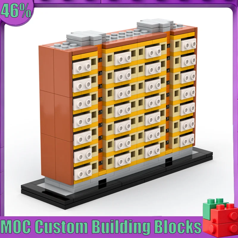 

507PCS MOC Apartment Building Model Custom Puzzle Architecture DIY Assembly Toy Creative Urban Collection Display Popular Gift