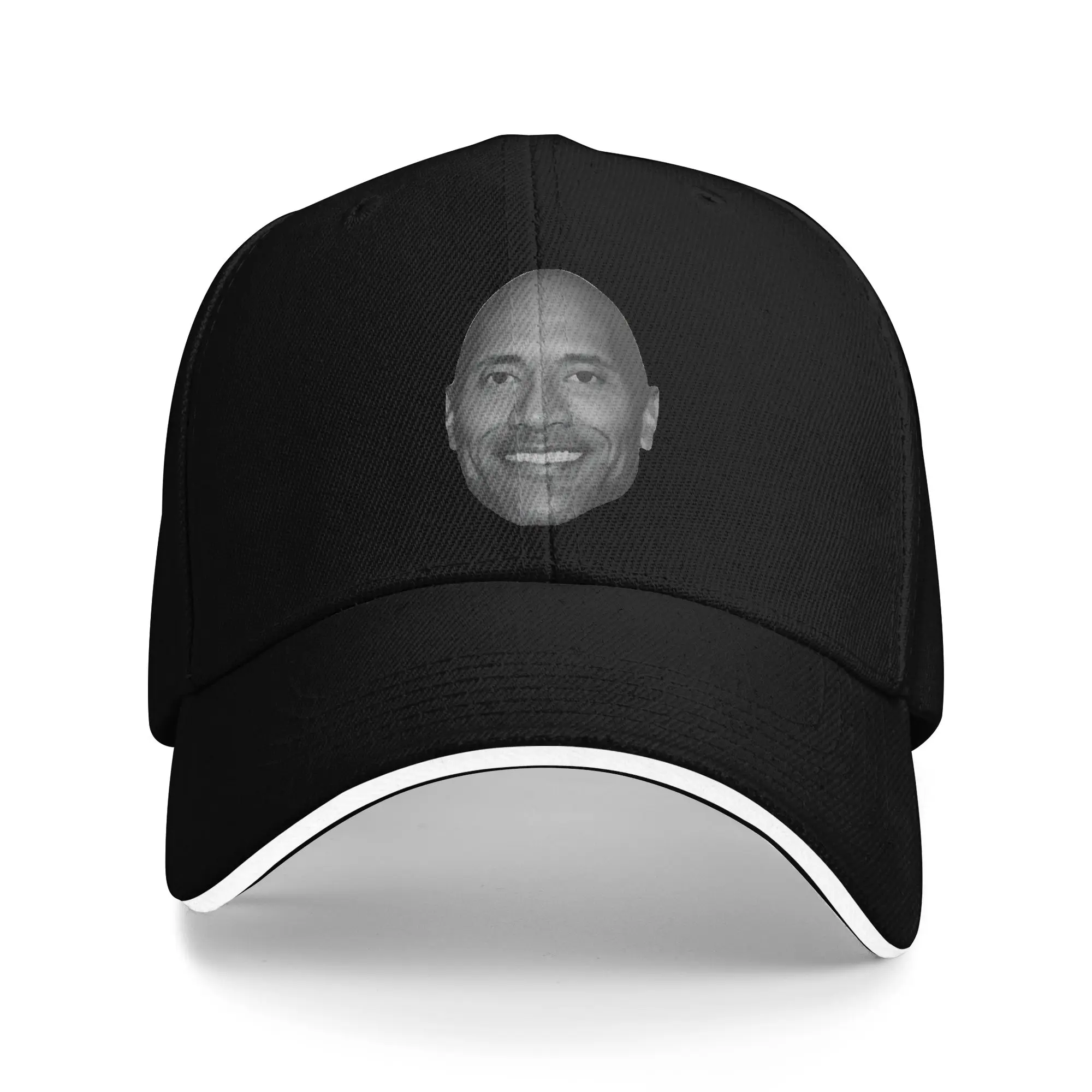 Dwayne Johnson Big Grinning Bald Head  Baseball Cap Women Men Print Hip Hop Hats Summer Casual Hippie Sunscreen Baseball Caps