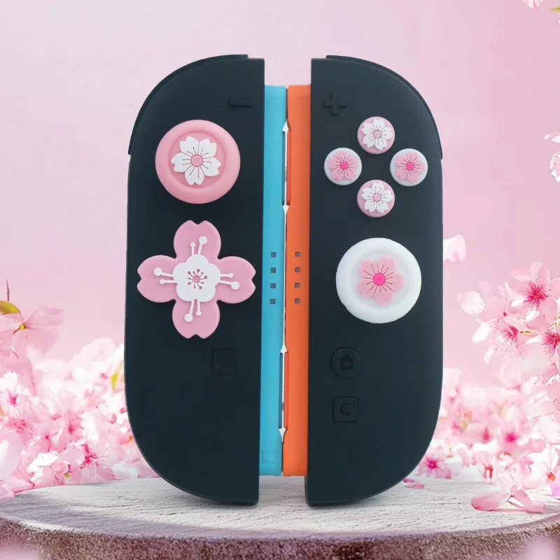 

Sakura-Themed Silicone Button Covers compatible with Switch 2 - NS2 Joy-Con Thumb Grips & D-Pad Protectors