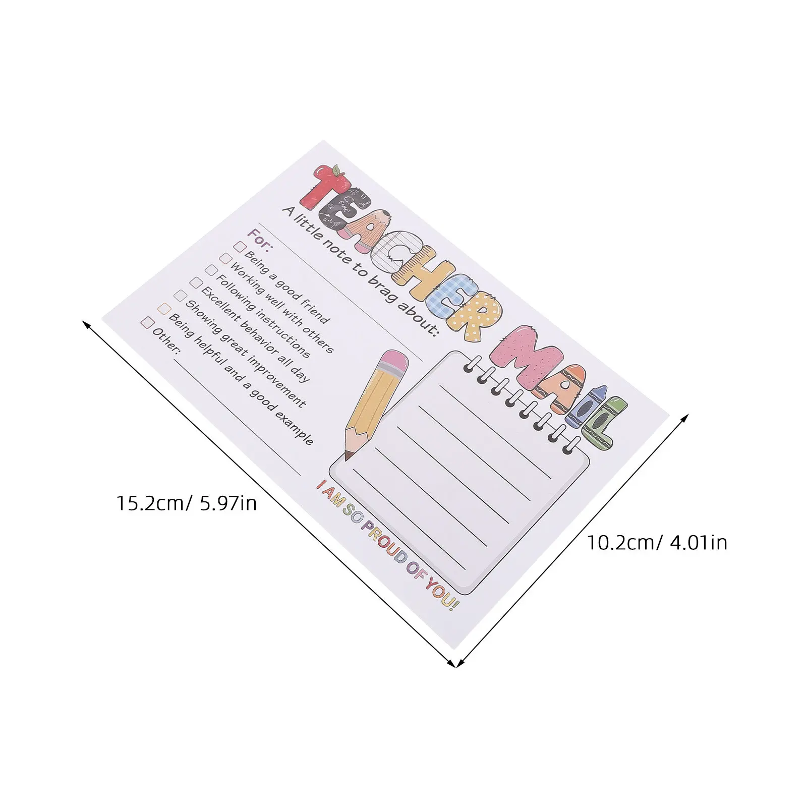 2Set School Themed Note Cards Thick Cardstock Teacher Mail Notes for Parents Daily Classroom Communication Positive Feedback view 3