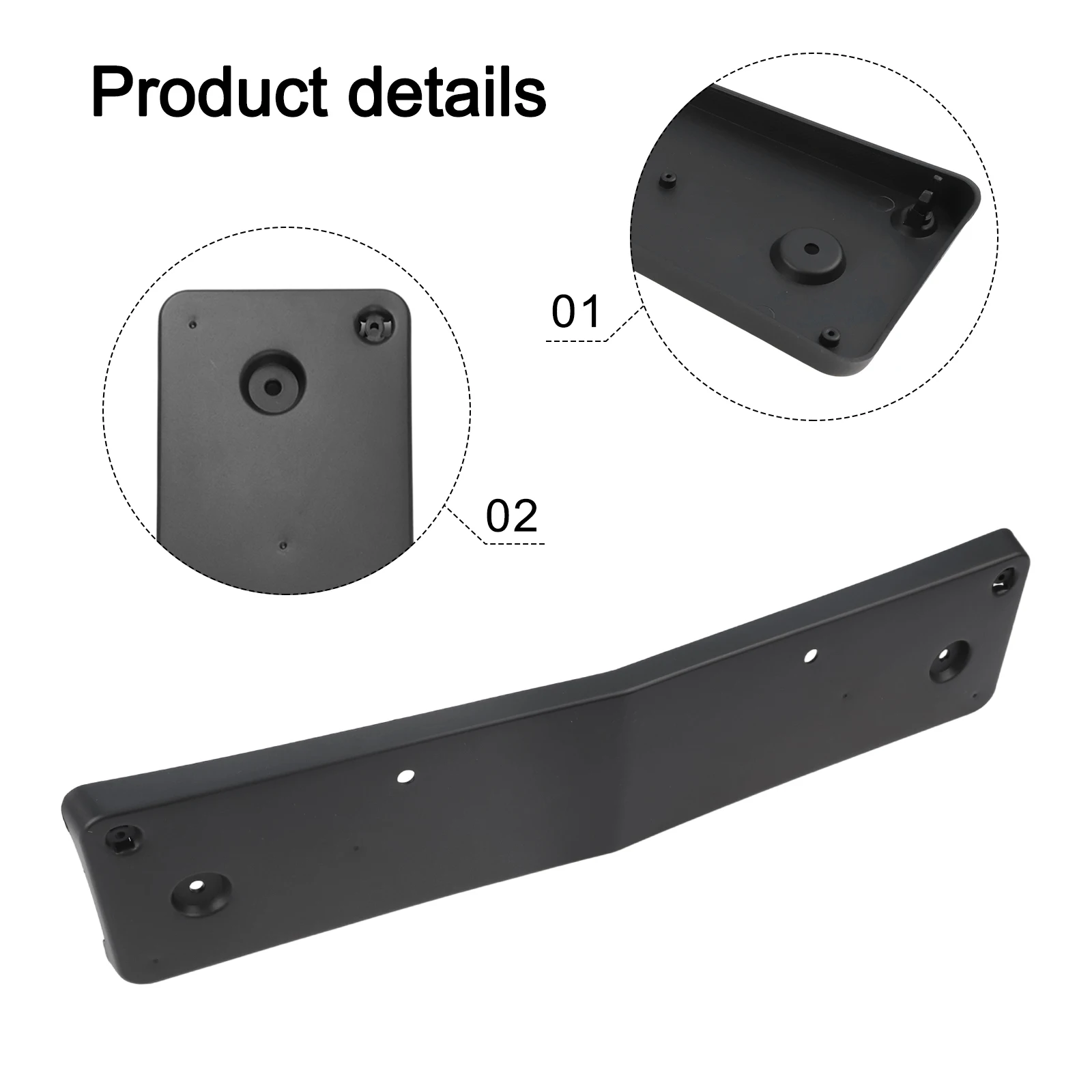 

For Vehicle Front Bumper Front Bumper Bracket Front Bumper License Plate Bracket Bumper Easy Installation Process