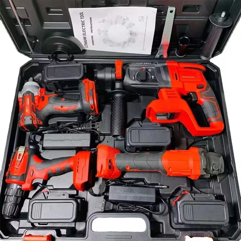 YYHC-Factory 21v Power Drills Tool Set Kit Portable Electric Cordless Brushless 18v Cordless Drill Lithium Battery Power Tools K