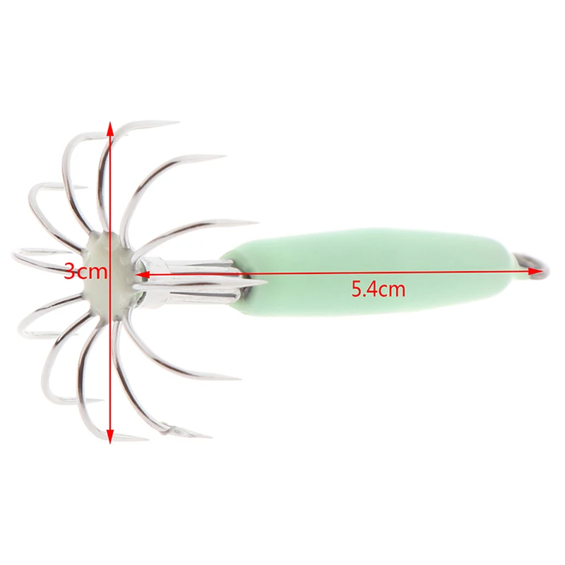 1PC Luminous Fishing Lures Baits Squid Jigs Hook Light Green Fishing Lure Hook