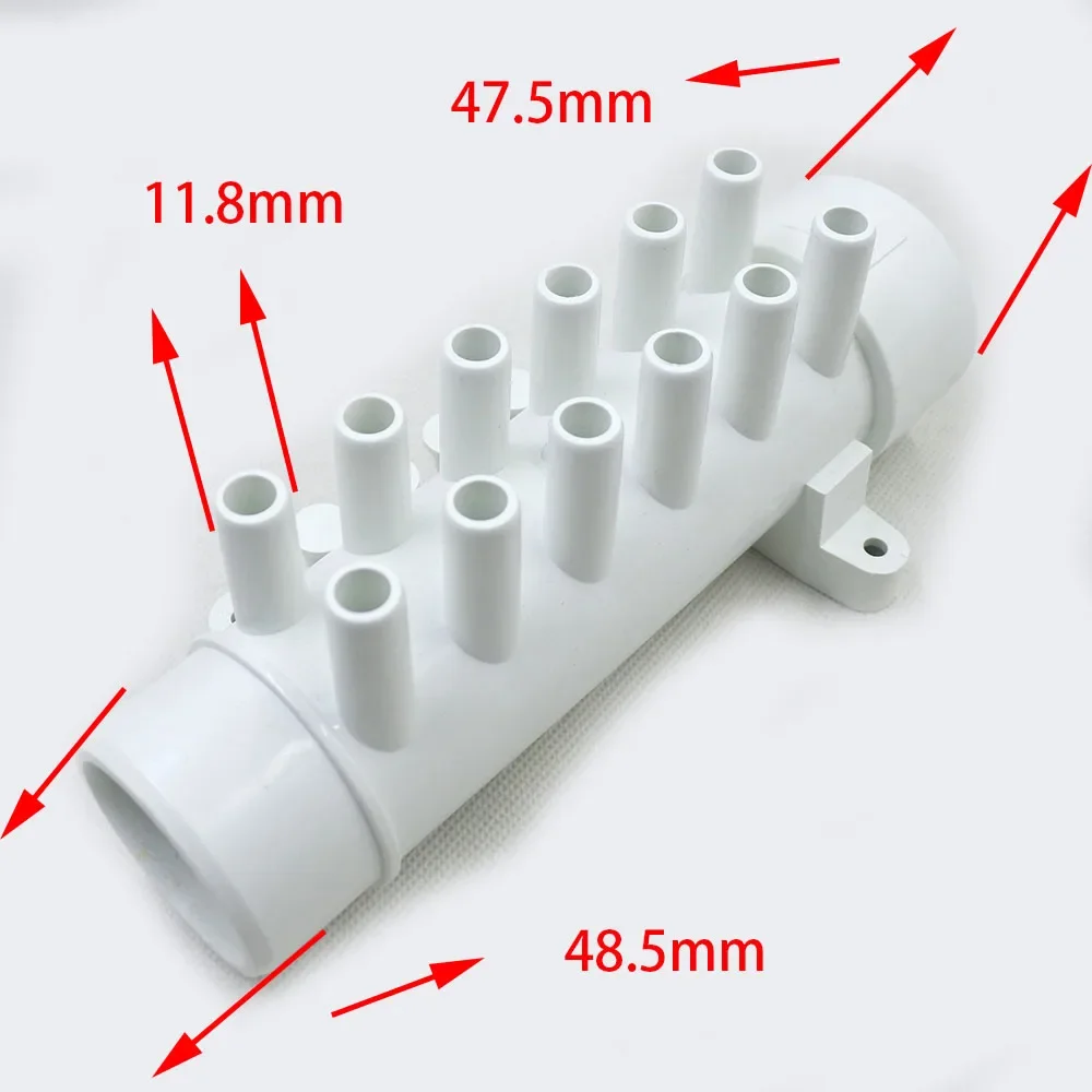 1.5 inch hydrotherapy air manifold, 12 hole split air pipe with plug, used in conjunction with air nozzle