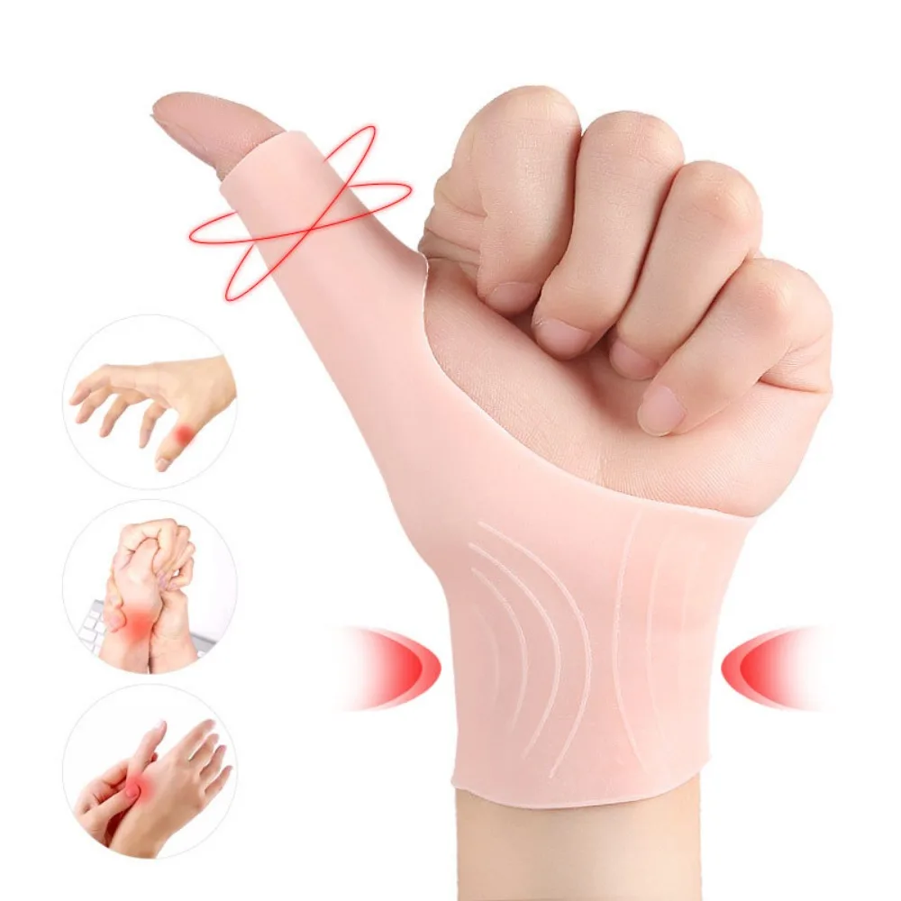 Muñequera de Gel de silicona, soporte para pulgar para mano derecha e izquierda, alivio del dolor para el túnel carpiano, reumatismo, tendinitis, Yoga, 1 par