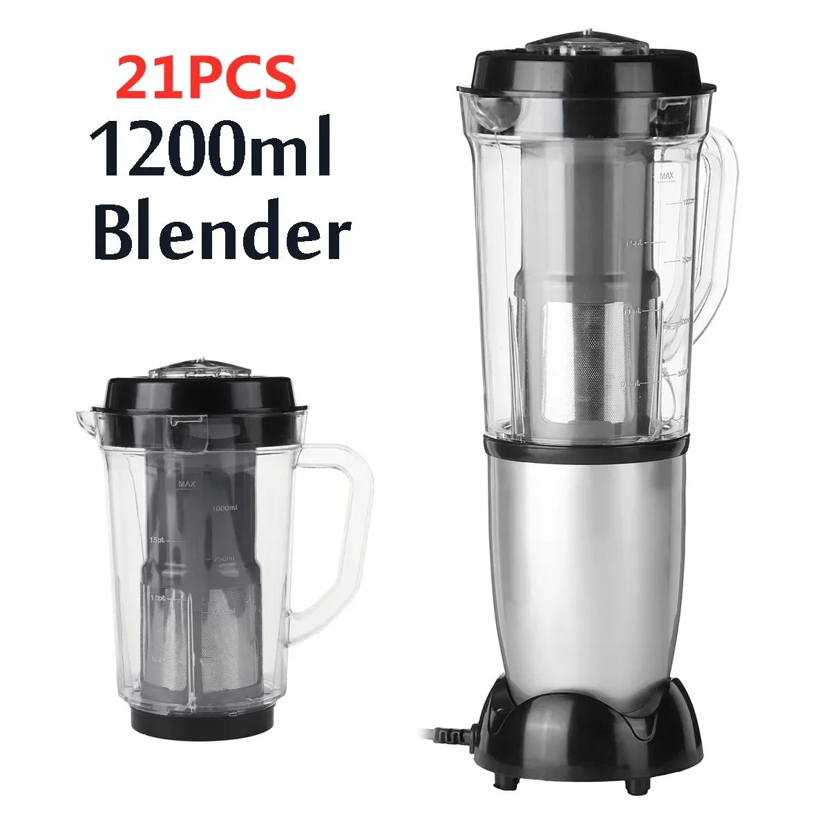 21Pcs/set Personal Blender Mixer Juicer Multi-funtion Fruit Food Processor Easy-wash Kitchen Soup Juice Food Making Tool