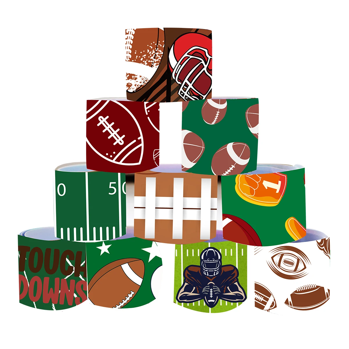 12pcs Rugby Slap bracciali sport Theme Party Gifts For Boys Cartoon Rugby Wrist Band Kids Happy Rugby Birthday Party Favors